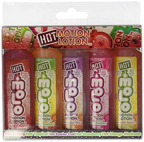 doc johnson hot motion lotion 5 flavor variety pack flavored warming water based body glides