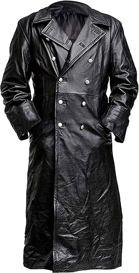 German Classic Officer Ww2 Military Leather Trench Coat Amazonca