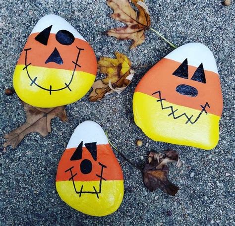 Candy Corn Painted Rocks Mom Wife Busy Life