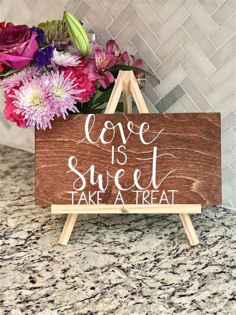 Love Is Sweet Sign Love Sign Candy Bar Sign Rustic Sign Rustic