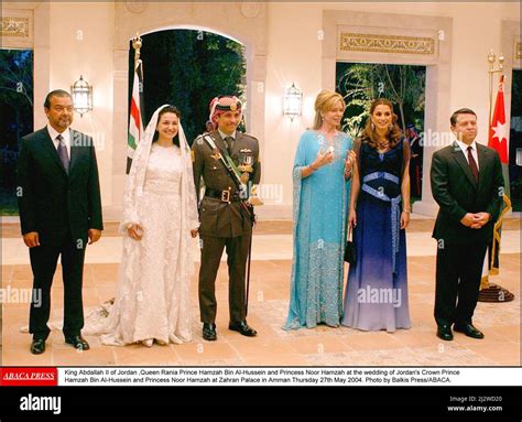 File Photo King Abdallah Ii Of Jordan Queen Rania Prince Hamzah Bin