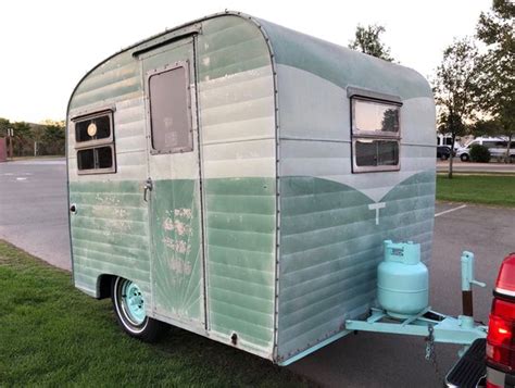 Located in ormond beach, fl. Vintage Travel Trailer rare super small 8' foot Canned Ham ...