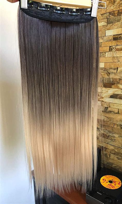 20 22 Thick Long Straight Wavy Curly One Piece Ombre Clip In On Hair