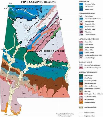 Alabama Regions Map Physiographic Geologic Maps Physical