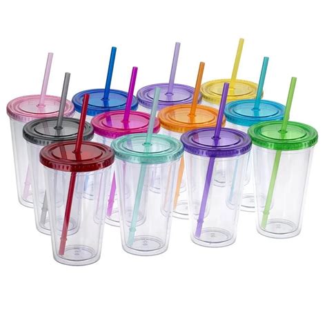 16oz insulated double wall tumbler cup with lid and reusable straw insulated travel tumbler 16oz