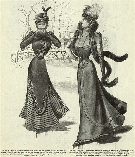 Stroje Na ślizgawkę 1899 Skating Outfits 1899 Fashion Plates 1905