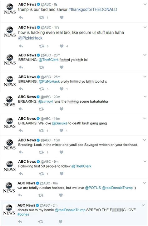 Abc Twitter Accounts Hacked And Filled With Pro Trump Messages