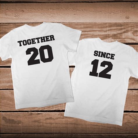 Together Since Couple Matching Shirts Husband And Wife Anniversary Tees Clever Couples