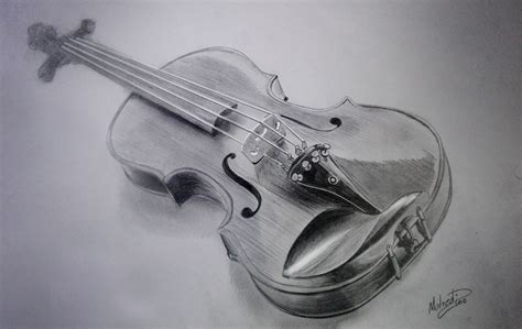 Realistic Violin Pencil Drawing Bestpencildrawing