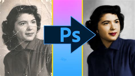 Damage Photo Repair In Photoshop And Color Tutorial Old Photo Healing