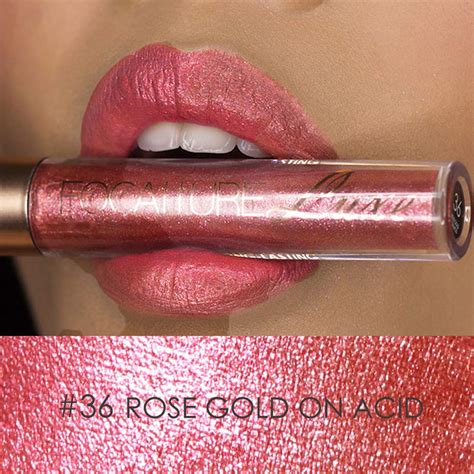 Focallure Pink Lipstick Metallic Sparkly Bronze Lipgloss