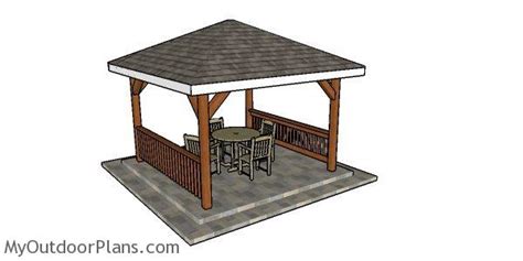 His is a 12x12 gazebo similar to mine, but he paid someone to build it, and it looks like they only used a 4x6 as the rafter header with 2x6 rafters. 12x12 Hip Roof Gazebo Plans | MyOutdoorPlans | Free ...