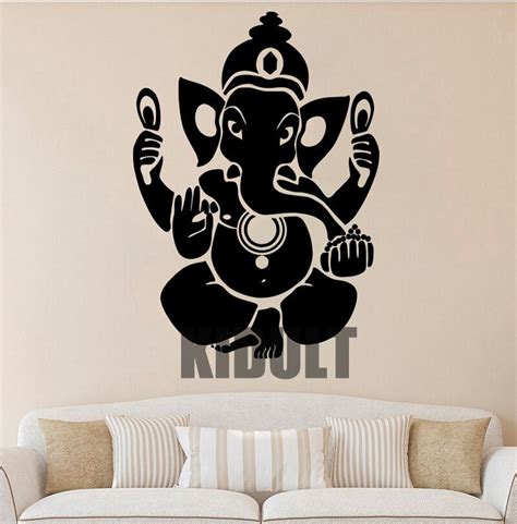 Ganesha Wall Decal Ganesha Vinyl Sticker Hindu Wall Decals Wall Vinyl