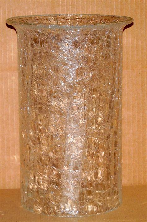 Large Vintage Clear Glass Lamp Shade Cylinder Style Shade Lamp