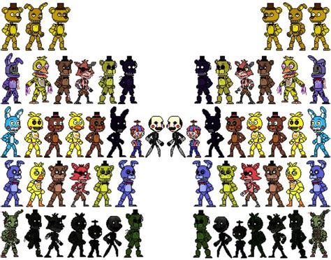 Pkmn Gs Styled Fnaf2 Cast Sprite Sheet By Toad900 On
