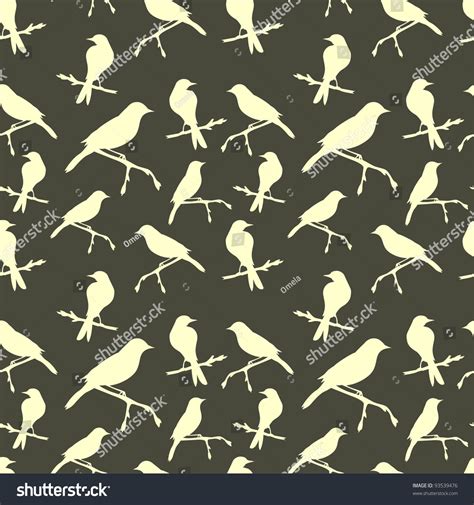 Seamless Pattern With Birds Stock Vector Illustration 93539476