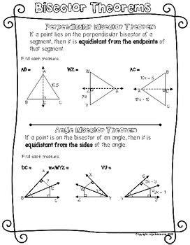 Perpendicular and angle bisector worksheet