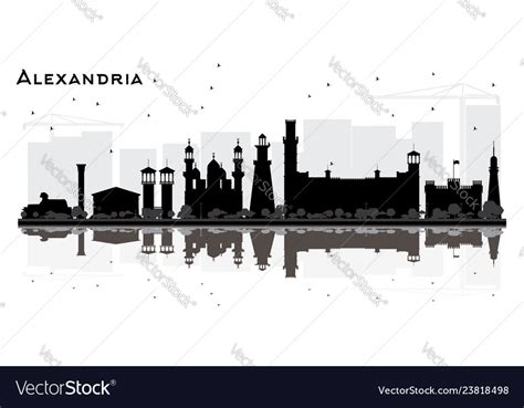 Alexandria Egypt City Skyline Silhouette Vector Image