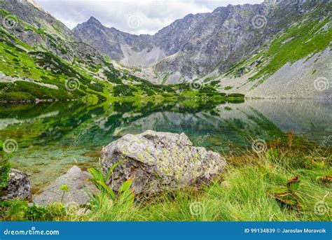 Beautiful Summer Lake In Mountains High Tatras Slovakia Stock Image
