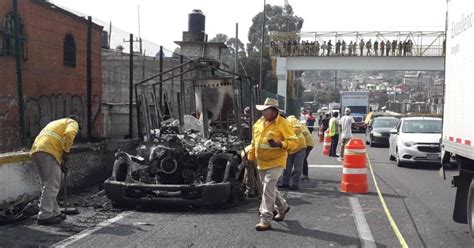 La mañana de este domingo se reportaron cuatro accidentes en la . Muere trabajador de Capufe tras incendio en la México ...