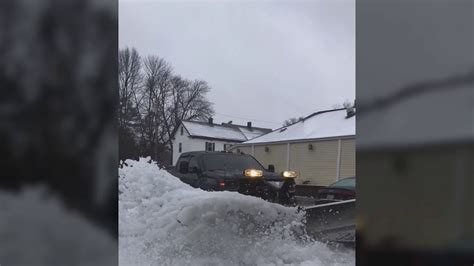 Gmc 2500 Duramax Plowing Snow Youtube