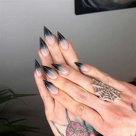 Create A Stunning Look With Black Grey White Ombre Nails Get Inspired Now