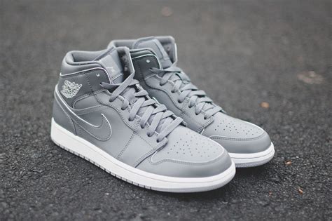 Air Jordan 1 Mid Triple Grey Sneaker Bar Detroit