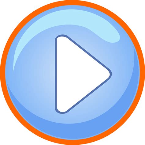 Clipart Blue Play Button With Focus