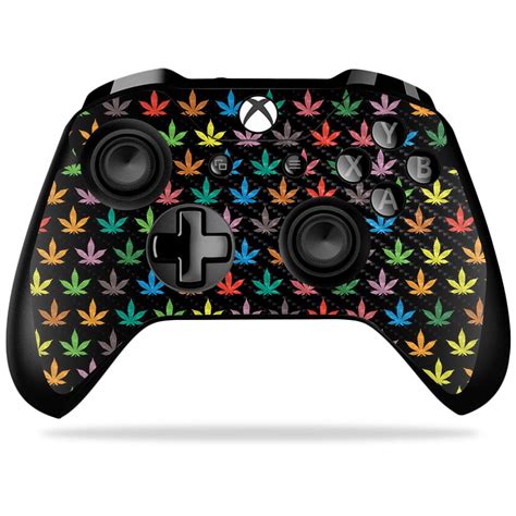 Weed Skin For Microsoft Xbox One X Controller Protective Durable Textured Carbon Fiber Finish