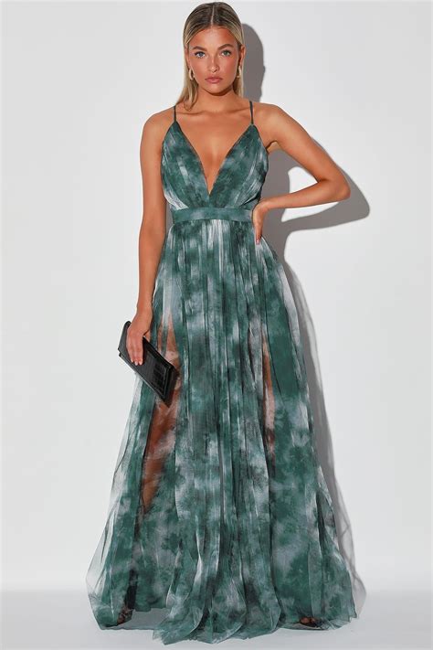 Elegant Moment Emerald Green Tie Dye Backless Maxi Dress In 2020