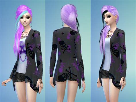 The Sims Resource Emoscene Skull Outfit For Teensadults