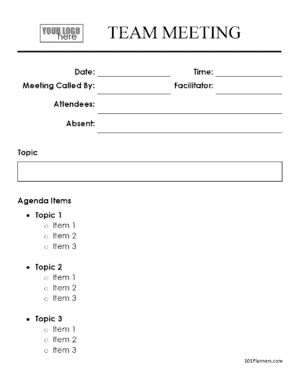 Team Meeting Agenda Template Fillable Printable Pdf Forms My XXX Hot Girl