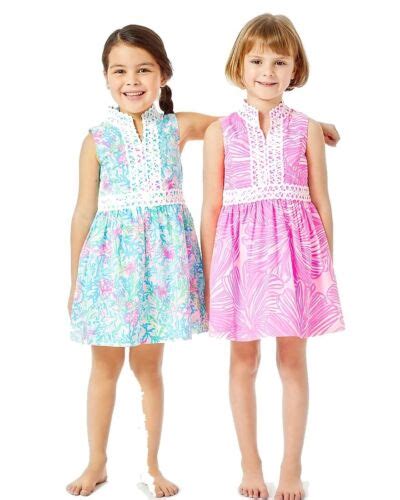 New Lilly Pulitzer Girls Mini Franci Dress Proseco Pink Fronds Place