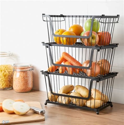 Stackable Basket Bring Some Functionality Into Your Kitchen With This