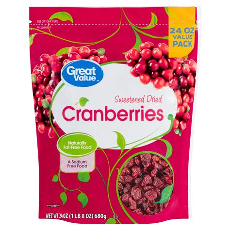 Great Value Sweetened Dried Cranberries 24 Oz