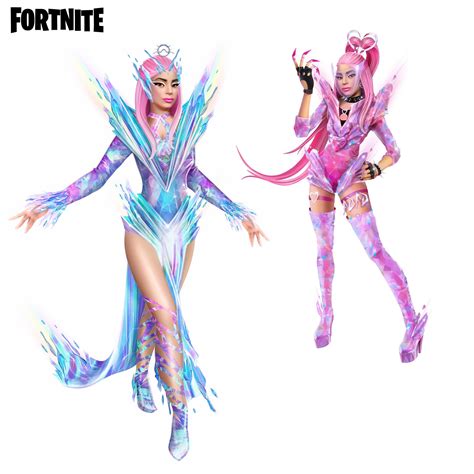 Lady Gaga X Fortnite Concept Skin 🔥 The Blue Style Made Of Shards Of Rift And The Pink Style