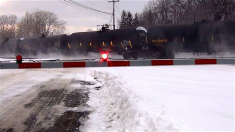 Fast Freight Train In The Snow Youtube