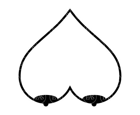 Heart Boobs Line Art Svg Boobs With Heart Svg Png Heart Nipples Svg