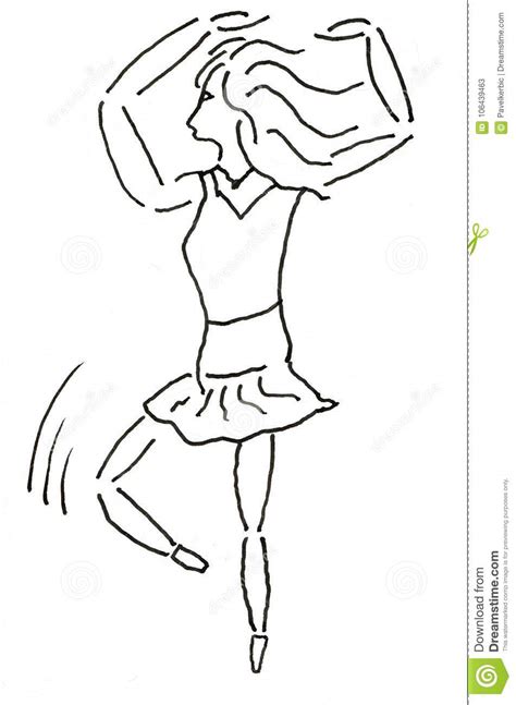 Ballet Dancer In Motion Ink Drawing Stock Vector Illustration Of