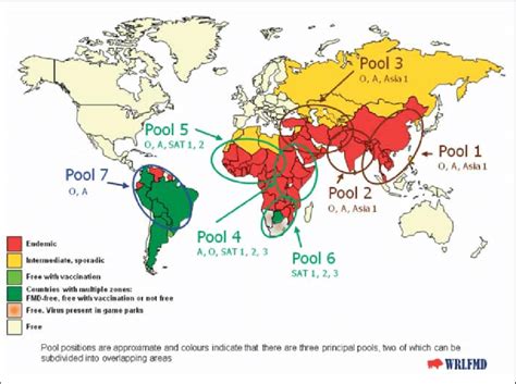 Distribution Of Foot And Mouth Disease Fmd In The World With