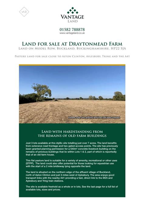 Land For Sale At Draytonmead Farm Land On Model Row Buckland