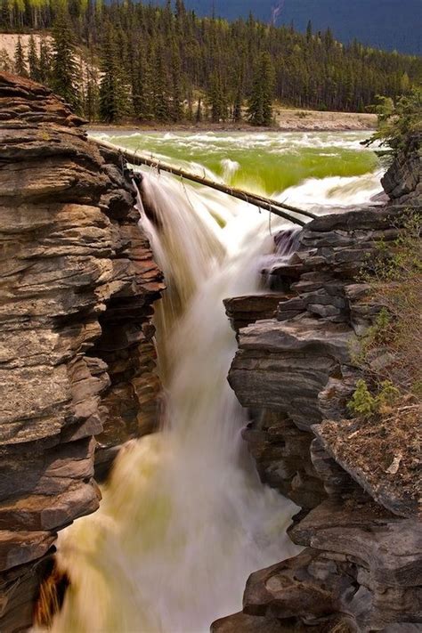 Athabasca Falls Jasper National Park Canada Waterfall Places To