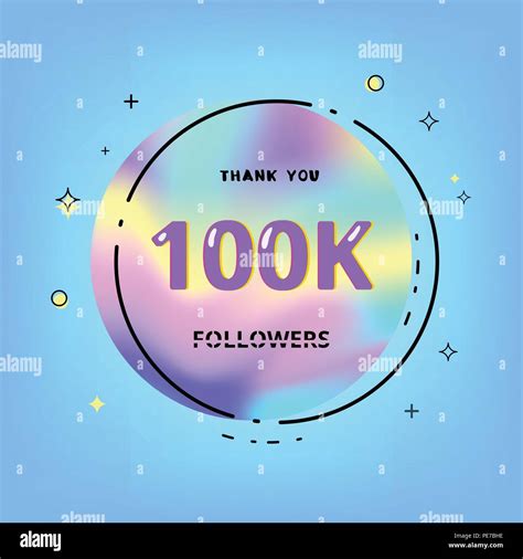 100k Followers Thank You Card Celebration 100000 Subscribers Geometric