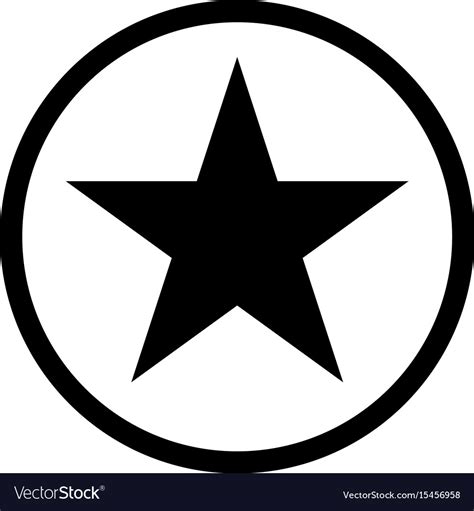 Star In Circle The Black Color Icon Royalty Free Vector