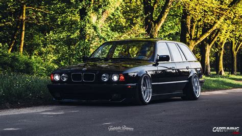 Stanced Bmw 525i Touring E34 Cartuning Best Car Tuning Photos From