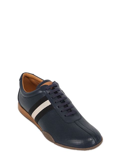 Bally Frenz Perforated Leather Sneakers In Blue For Men Lyst