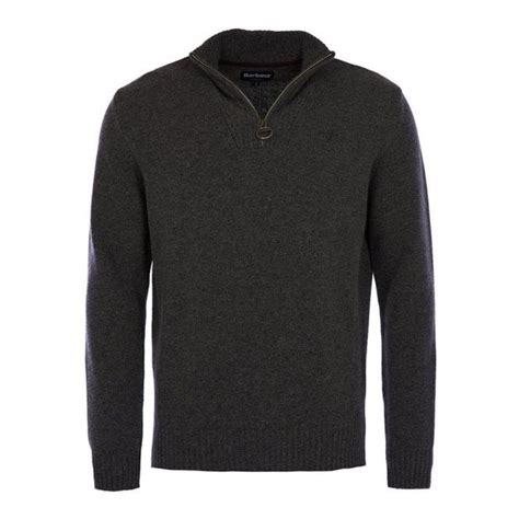 Barbour Mens Lambswool Half Zip Sweater In Charcoalparkinsons Lifestyle