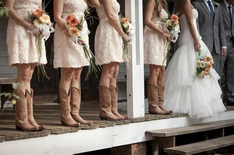 Rustic Wedding With Bridesmaids In Cowboy Boots Rustic Wedding Chic