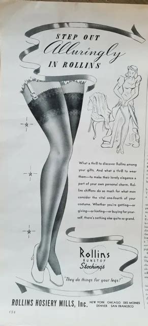 1939 rollins runstop stockings hosiery glamour model vintage ad 9 99 picclick