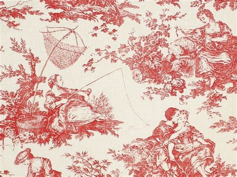 Laura Ashley Country Toile Fabric Toile Fabric Red Toile Rose Decor